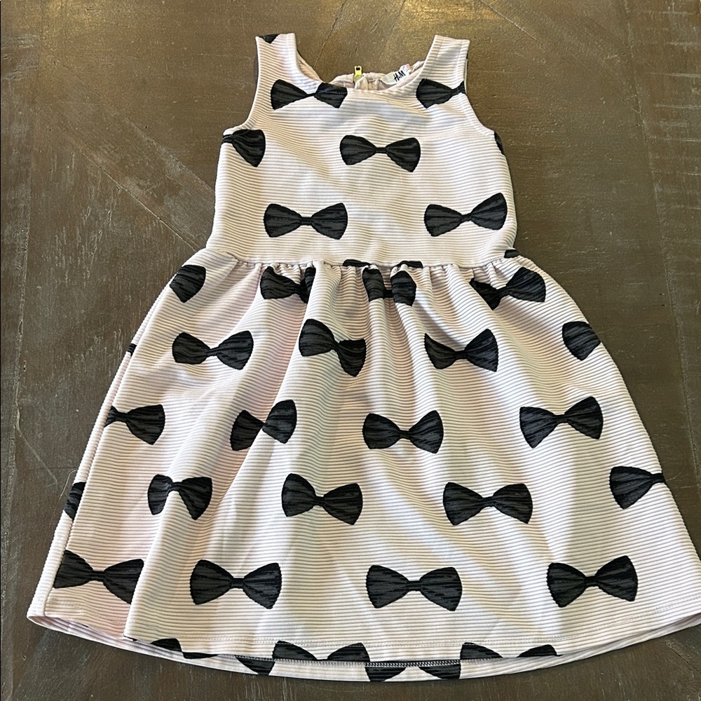 H&M Black Bow Patterned Kids Dress
